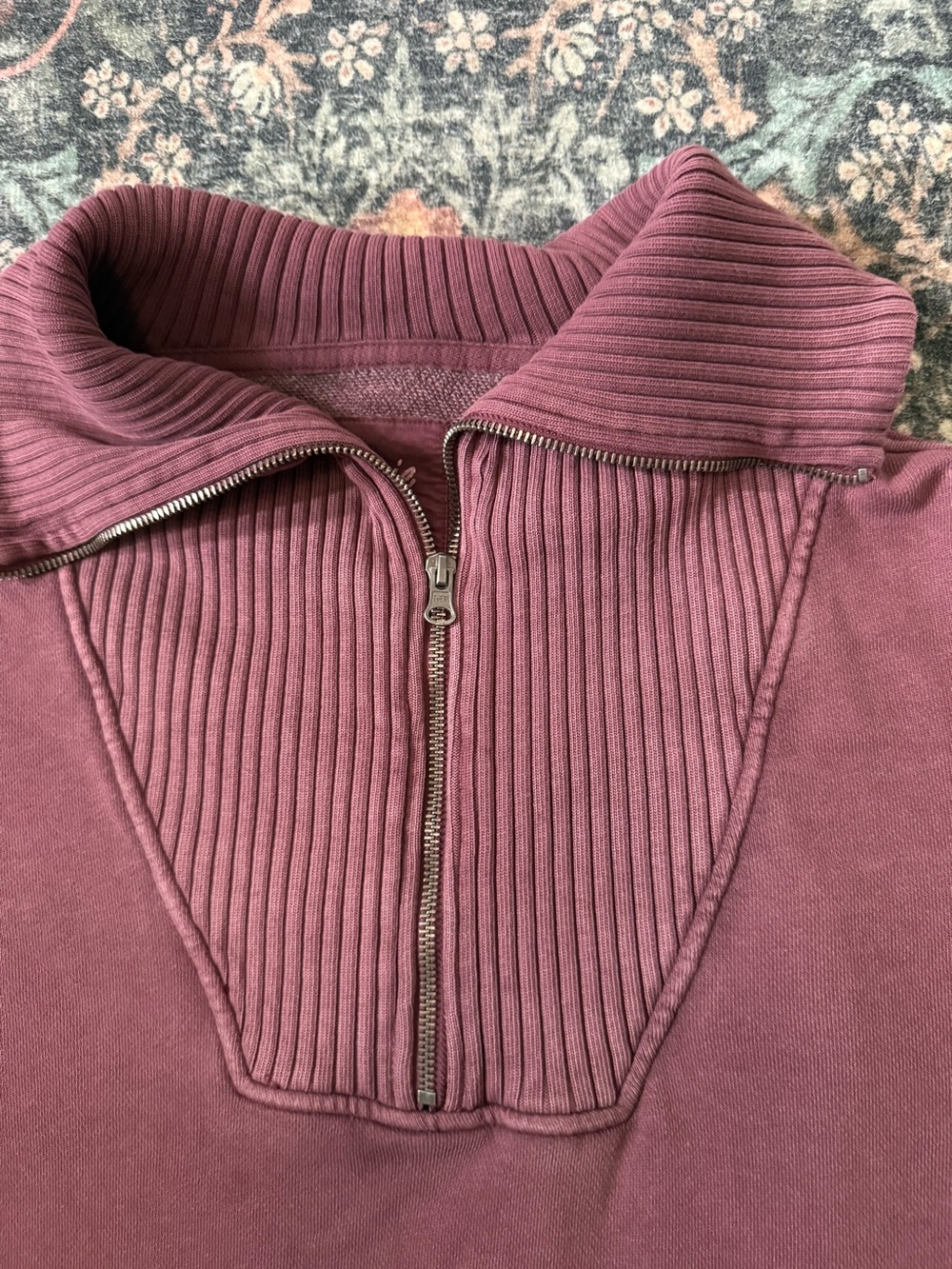 Aerie Down to Earth Quarter-Zip Oversized Sweatshirt Medium - Picture 3 of 5